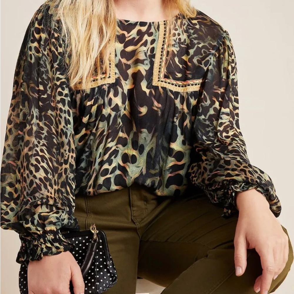 🔴Anthropologie Blank Peasant Blouse
